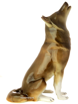 Скульптура фарфоровая "Волк сидящий", Императорский фарфоровый завод