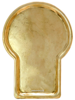 Поднос для самовара антикварный "Гитара" желтый, произведен в начале XX века въ Тулъ 