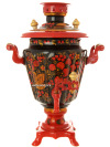 Электрический самовар 3 литра с художественной росписью "Хохлома рыжая", "конус", арт. 110444