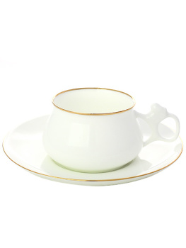 Чашка с блюдцем чайная форма "Билибина", рисунок "Золотой кантик", Императорский фарфоровый завод
