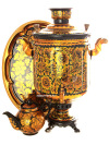 Набор самовар электрический 10 литров с художественной росписью "Золотая хохлома", арт. 110279