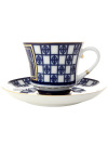 Чашка с блюдцем чайная форма "Банкетная", рисунок "Львиный мостик", Императорский фарфоровый завод