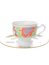 Чашка с блюдцем чайная форма "Айседора", рисунок "Мариенталь оранжевый", Императорский фарфоровый завод