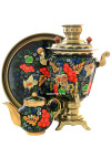 Набор самовар электрический 3 литра с художественной росписью "Птица, грозди рябины" арт. 130298
