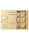Подарочный набор: три кофейные пары, форма "Черный кофе", рисунок "Барашки", Императорский фарфоровый завод