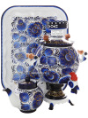 Набор самовар электрический 3 литра с художественной росписью "Гжель" "Петух", арт. 130251