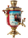 Комбинированный самовар 5 литров с художественной росписью "Зимние гуляния", арт. 350131