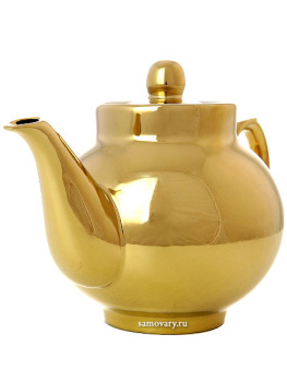 Чайник заварочный керамический "под золото" для самовара