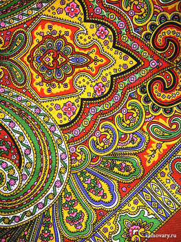 Шерстяной Павлопосадский платок "Классический", 125*125 см, арт. 814-4