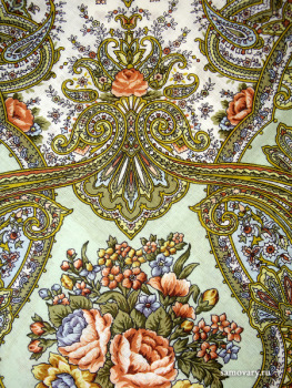 Шерстяной Павлопосадский платок "Сольвейг", 89x89 см. арт. 1549-3
