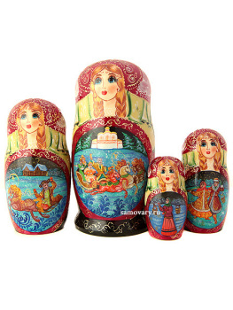 Матрешка 7 куколок "Тройка зимняя", серия "Сказки люкс", арт. 773