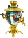 Электрический самовар 2 литра с художественной росписью "Тройка зимняя", арт. 140648
