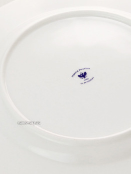 Фарфоровая тарелка мелкая 150 форма "Тюльпан", рисунок "Кобальтовая сетка", Императорский фарфоровый завод