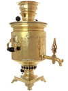 Электрический самовар 7 литров желтый "цилиндр" антикварный, произведен в конце XIX века Торговым Домом Шемариных, арт. 110780