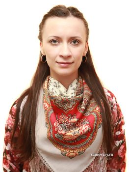Шерстяной павлово посадский платок "Сольвейг", 89*89 см, арт. 1549-4
