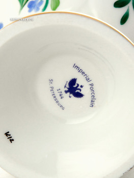 Чайник заварочный форма "Самоварчик", рисунок "Светлый день", Императорский фарфоровый завод