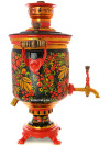 Комбинированный самовар 7 литров с художественной росписью "Хохлома рыжая", арт. 310546