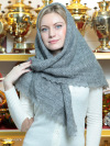 Пуховый оренбургский платок серый, арт. П2-100-03