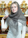 Пуховый оренбургский платок серый (паутинка), арт. А 100-03