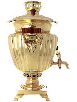 Угольный латунный самовар 7 литров ваза фабрика наследников В.С.Баташева арт.488990