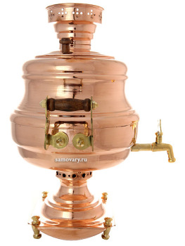 Угольный самовар 6 литров медный "ваза", арт. 220559 + труба в подарок