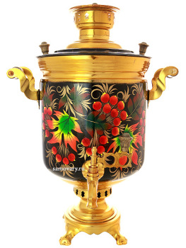 Набор самовар на углях 5 литров "цилиндр" с художественной росписью "Клен", арт. 250789