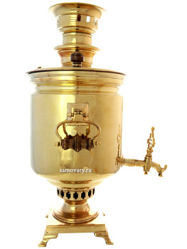 Самовар на дровах 7 литров желтый цилиндр фабрика Василия Баташева арт.410783