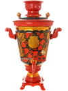 Набор самовар электрический 4 литра с художественной росписью "Хохлома рыжая", арт. 121086