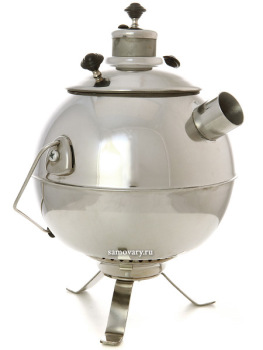 Самовар походный угольный (жаровой, дровяной) 5 литров "шар" из нержавеющей стали, арт. 220527