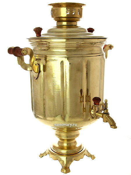 Электрический самовар 10 литров желтый "цилиндр" с гранями, арт. 153022 ...