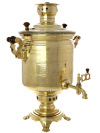 Угольный самовар (на дровах) 7 литров желтый "цилиндр" "Чукотка", произведен в середине XX века на Тульском Заводе "Штамп", арт. 471707