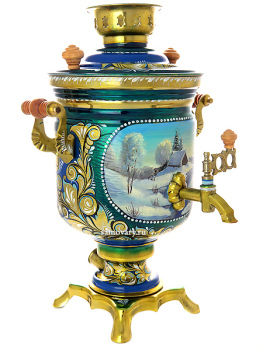 Набор самовар электрический 3 литра с художественной росписью "Зимушка", арт. 130245
