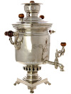 Угольный самовар 5 литров никелированный "цилиндр", произведен фабрикой Н.И.Капырзина в начале XX века в Тулъ, с медалями, арт. 479699
