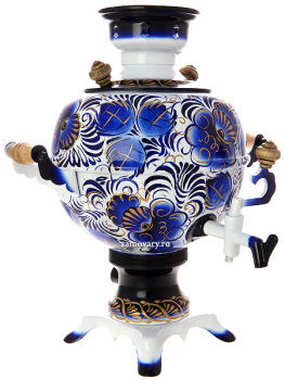 Самовар электрический 3 литра с художественной росписью "Гжель", "шар", арт. 155689
