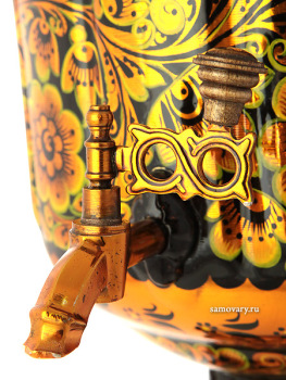 Электрический самовар 10 литров с художественной росписью "Золотая хохлома", арт. 110278