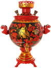 Набор самовар электрический 3 литра с художественной росписью "Хохлома рыжая", "шар" арт. 121079