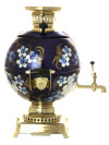 Набор самовар электрический 5 литров с художественной росписью "Жостово на синем фоне", арт. 140251