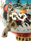 Самовар комбинированный (электрический/угольный) 4,5 литра с художественной росписью "Тройка зимняя", арт. 310724