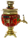 Набор самовар электрический 3 литра с художественной росписью "Клен на бордовом фоне", арт. 190321