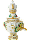 Сувенирный керамический самовар "Цветы" с заварочным чайником