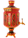 Набор самовар электрический 10 литров с художественной росписью "Хохлома рыжая", арт. 110240