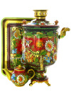 Набор самовар электрический 10 литров с художественной росписью "Ромашки", арт. 131067