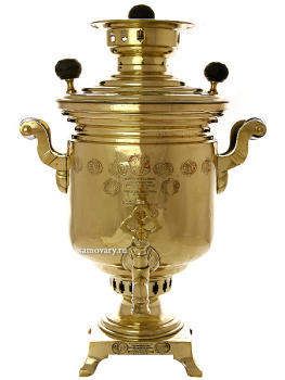 Угольный самовар 3 литра желтый цилиндр Торговый Дом братьев Баташевых арт.465589