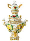 Сувенирный керамический самовар "Цветы" с заварочным чайником