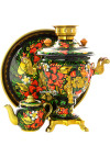 Набор самовар электрический 2 литра с чайником художественная роспись "Хохлома классическая", арт. 130329