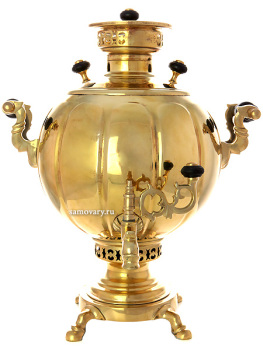 Угольный самовар 3 литра желтый шар с гранями фабрика И.Ф. Капырзина арт.465548