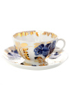 Чашка с блюдцем чайная форма "Тюльпан", рисунок "Золотой сад", Императорский фарфоровый завод