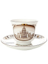 Чашка с блюдцем чайная форма "Банкетная", рисунок "Исаакиевский собор", Императорский фарфоровый завод