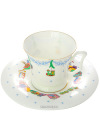 Чашка с блюдцем кофейная, форма "Юлия", рисунок "Ёлка", Императорский фарфоровый завод