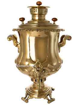 Самовар антикварный на дровах 7 литров латунный форма "ваза" фабрика М.А.Зубова, арт. 460563